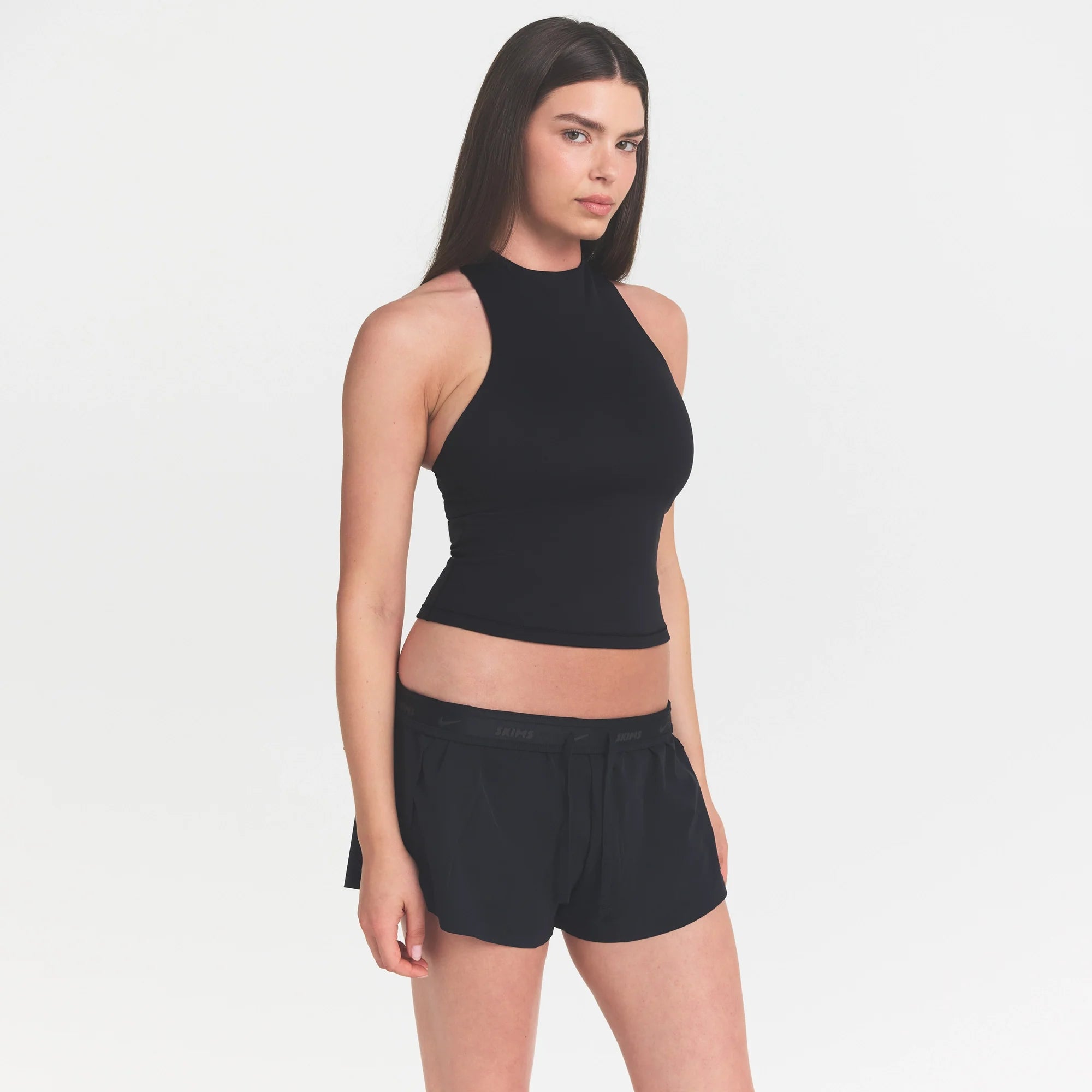 NikeSKIMS MATTE MOCK NECK RACER TANK | OBSIDIAN