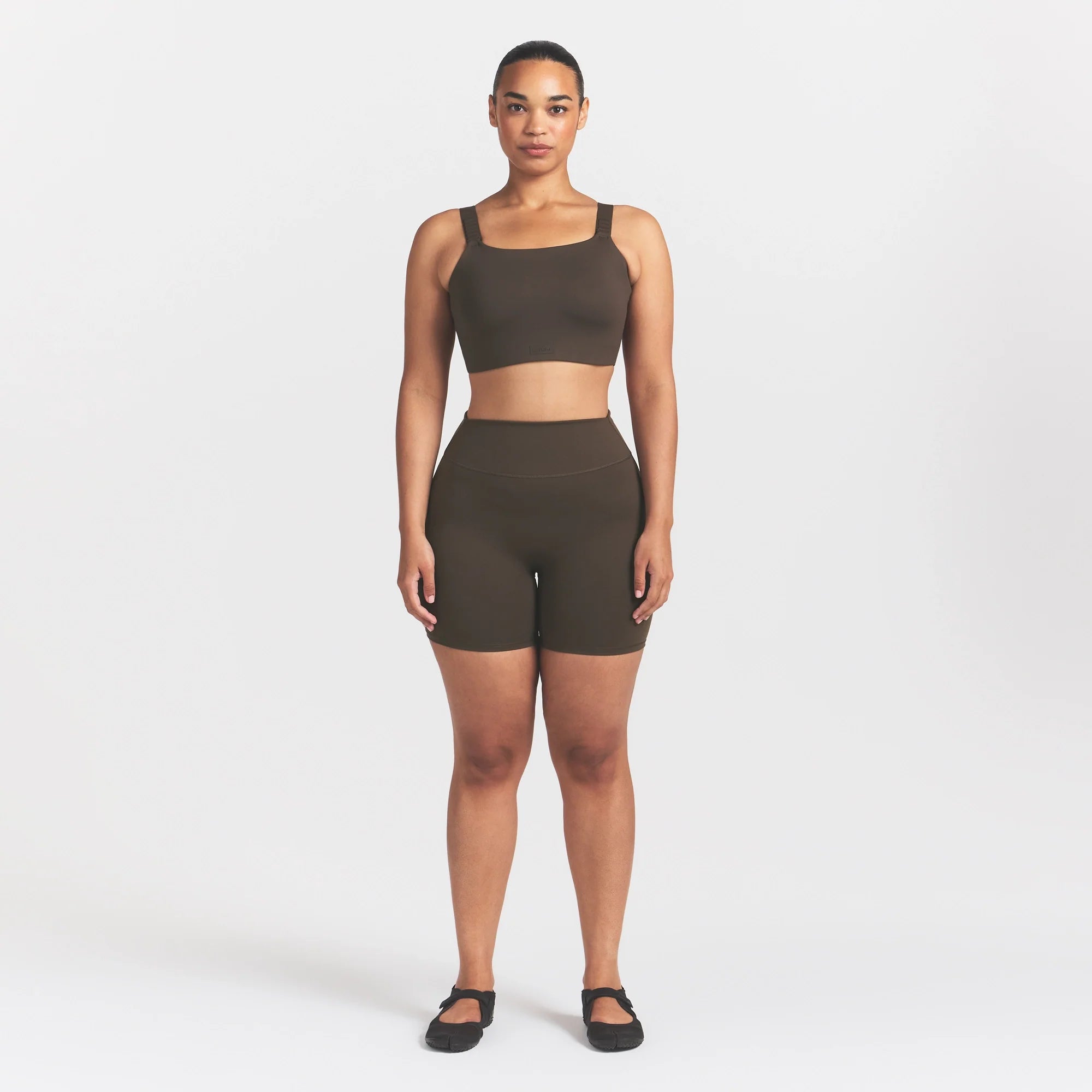 NikeSKIMS MATTE WIDE STRAP BRA | DARK SEPIA