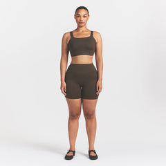 NikeSKIMS MATTE WIDE STRAP BRA | DARK SEPIA