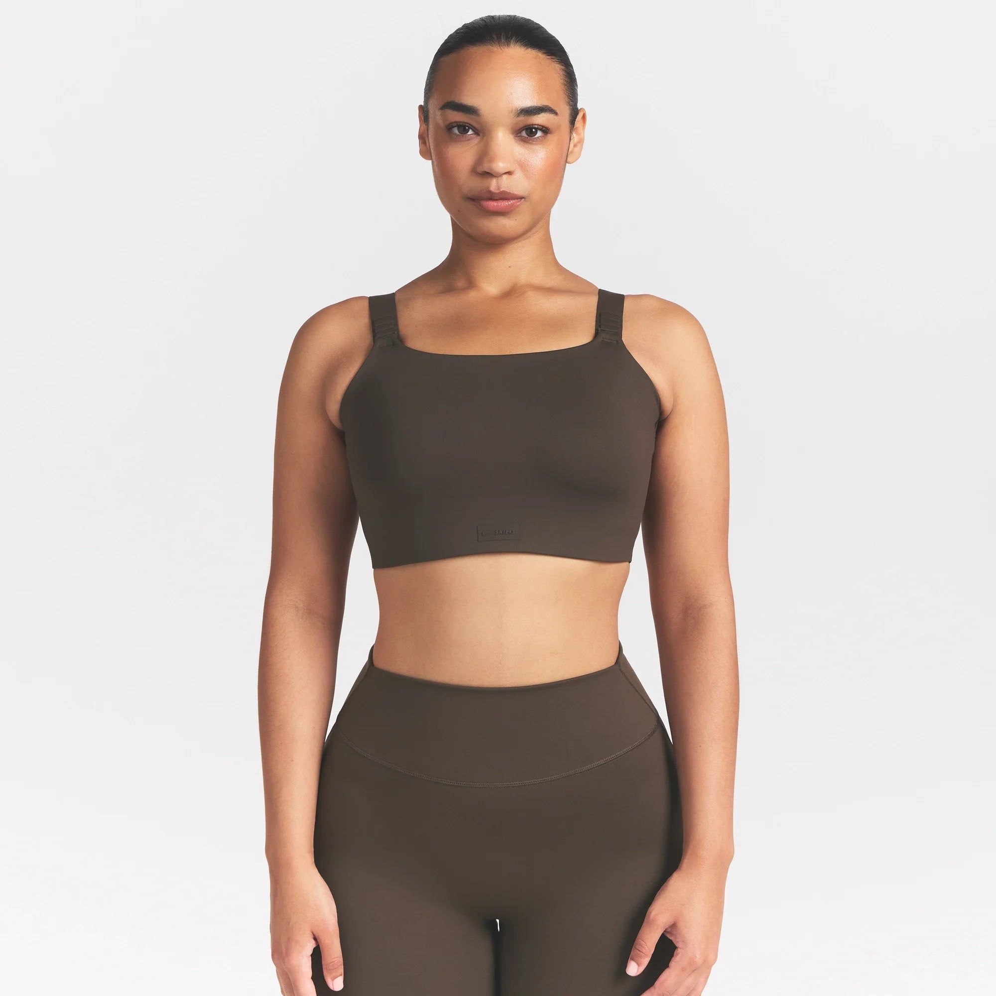 NikeSKIMS MATTE WIDE STRAP BRA | DARK SEPIA