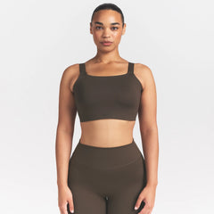 NikeSKIMS MATTE WIDE STRAP BRA | DARK SEPIA