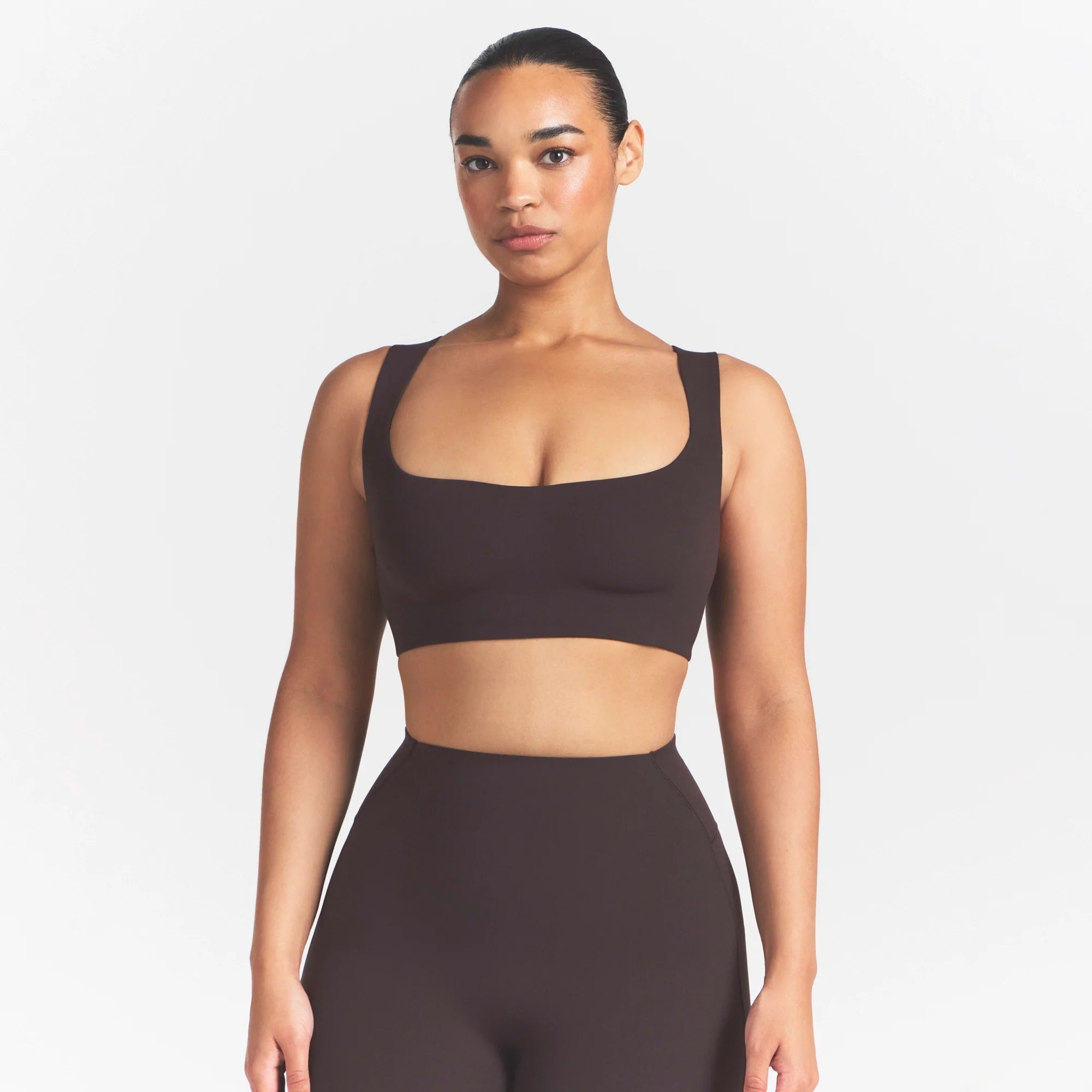 NikeSKIMS STUDIO STRETCH RACERBACK BRA | DARK ROAST