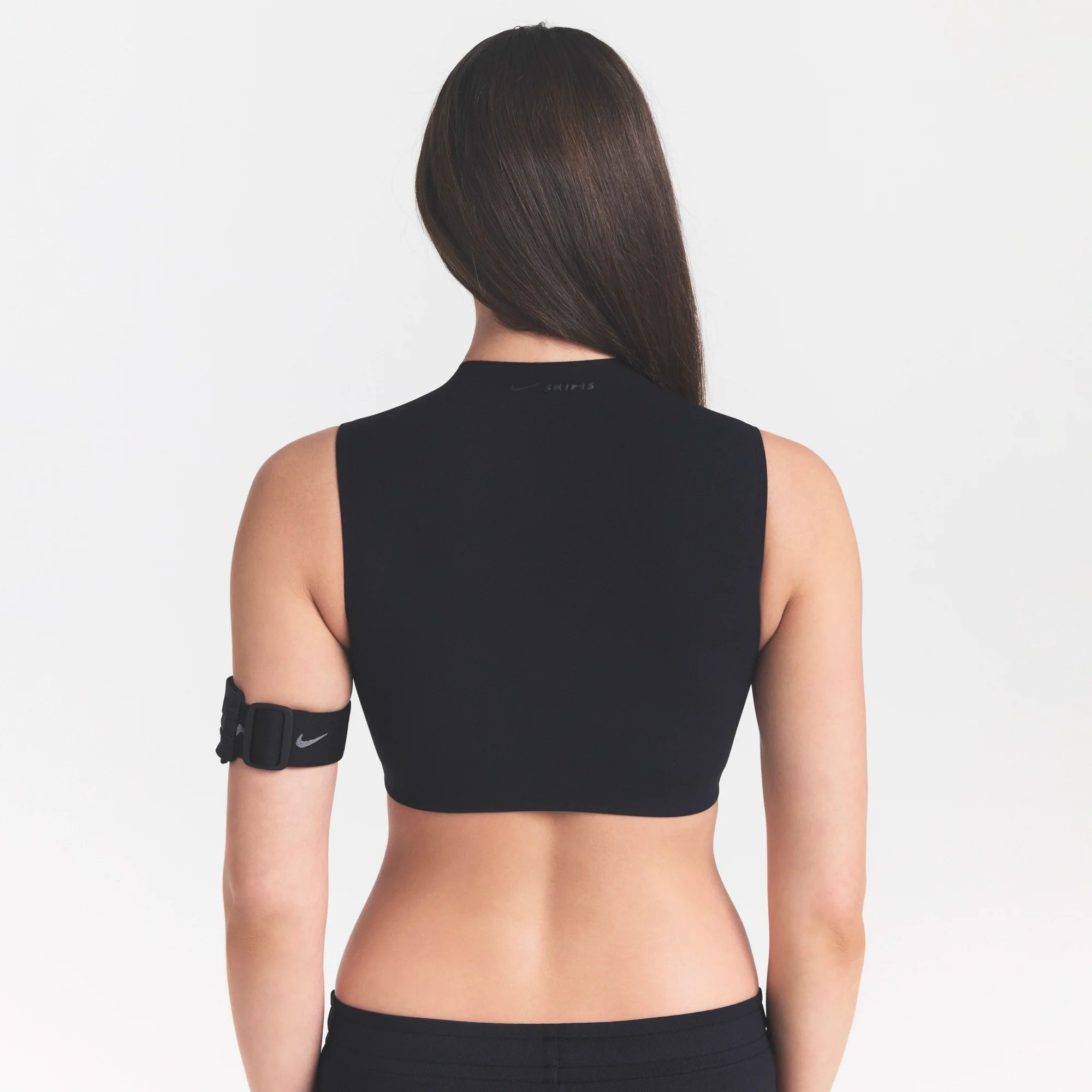 NikeSKIMS STUDIO STRETCH MOCK NECK BRA TOP | OBSIDIAN
