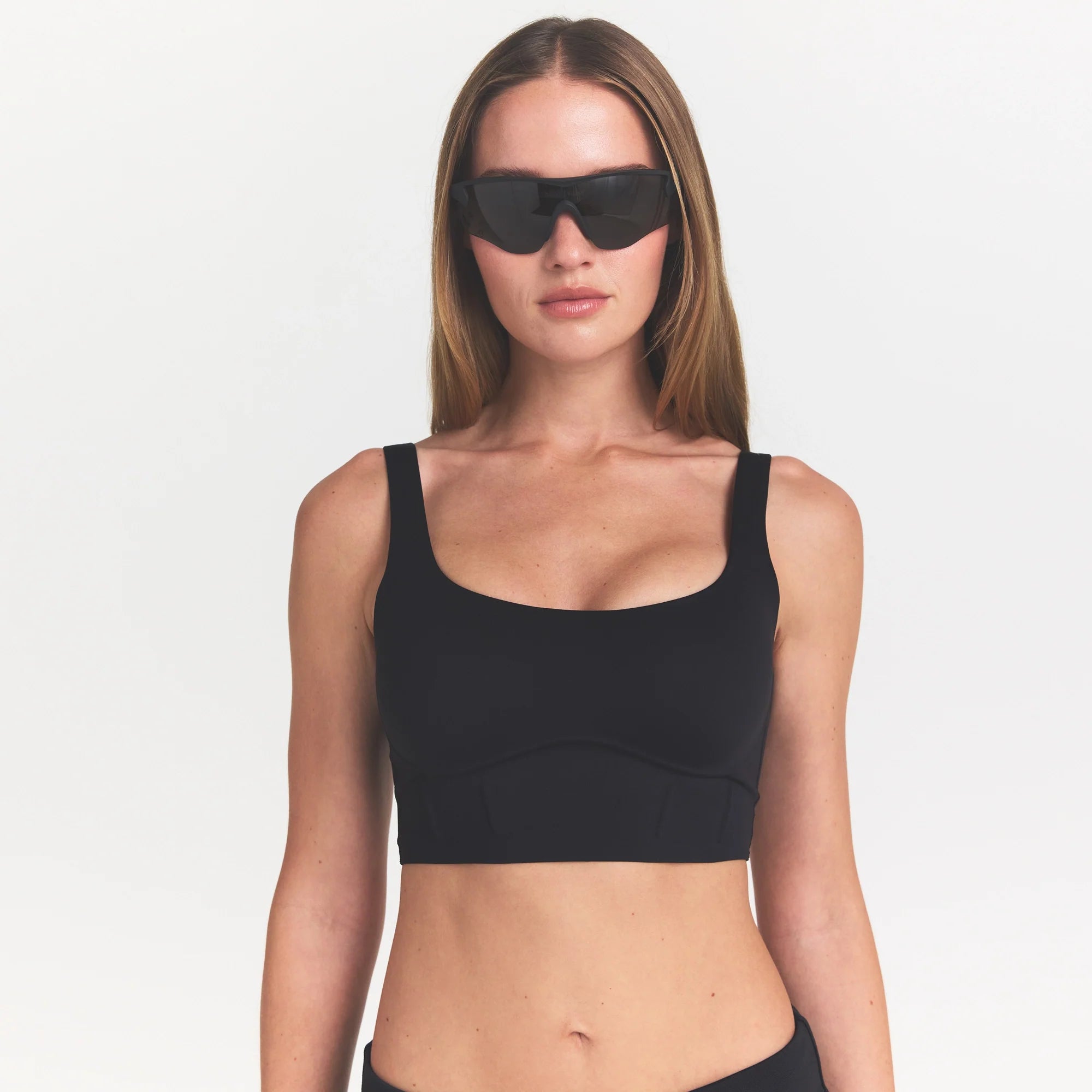 NikeSKIMS MATTE LONGLINE CORSET BRA | OBSIDIAN