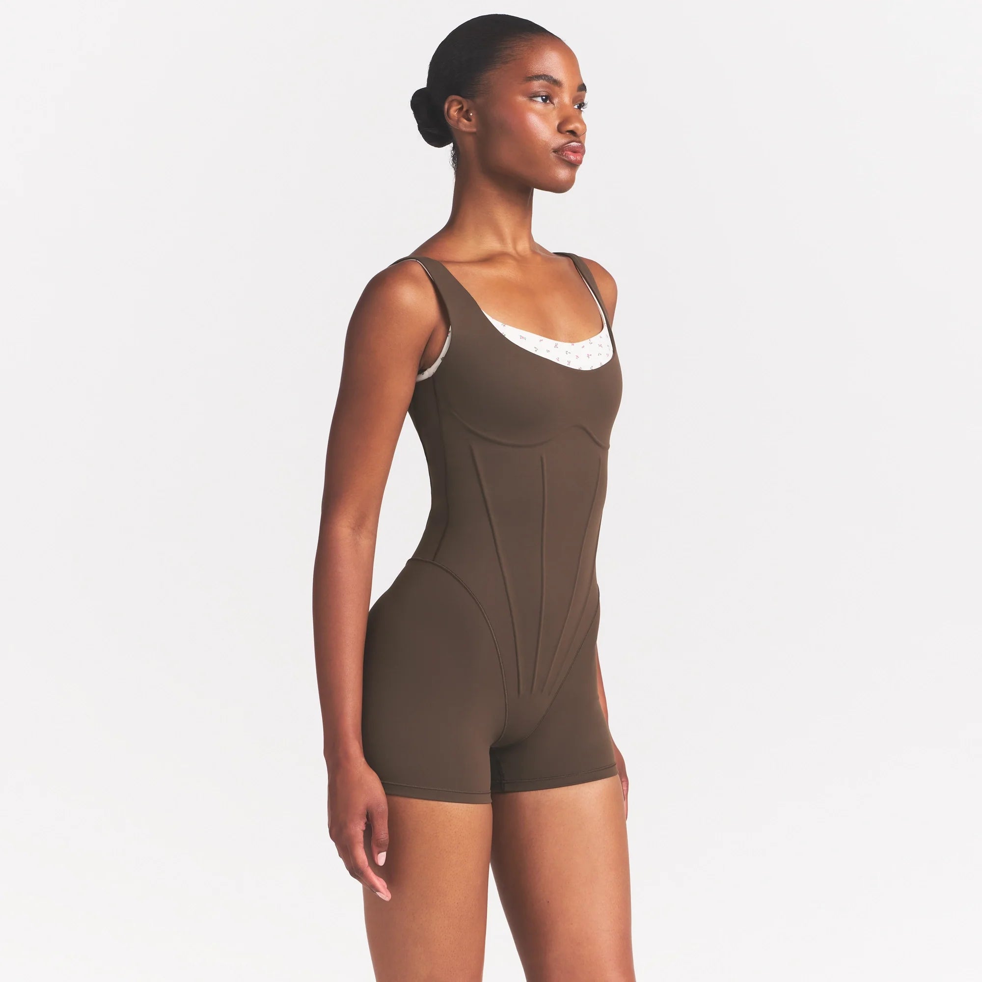 NikeSKIMS MATTE CORSET 2" ONE PIECE | DARK SEPIA