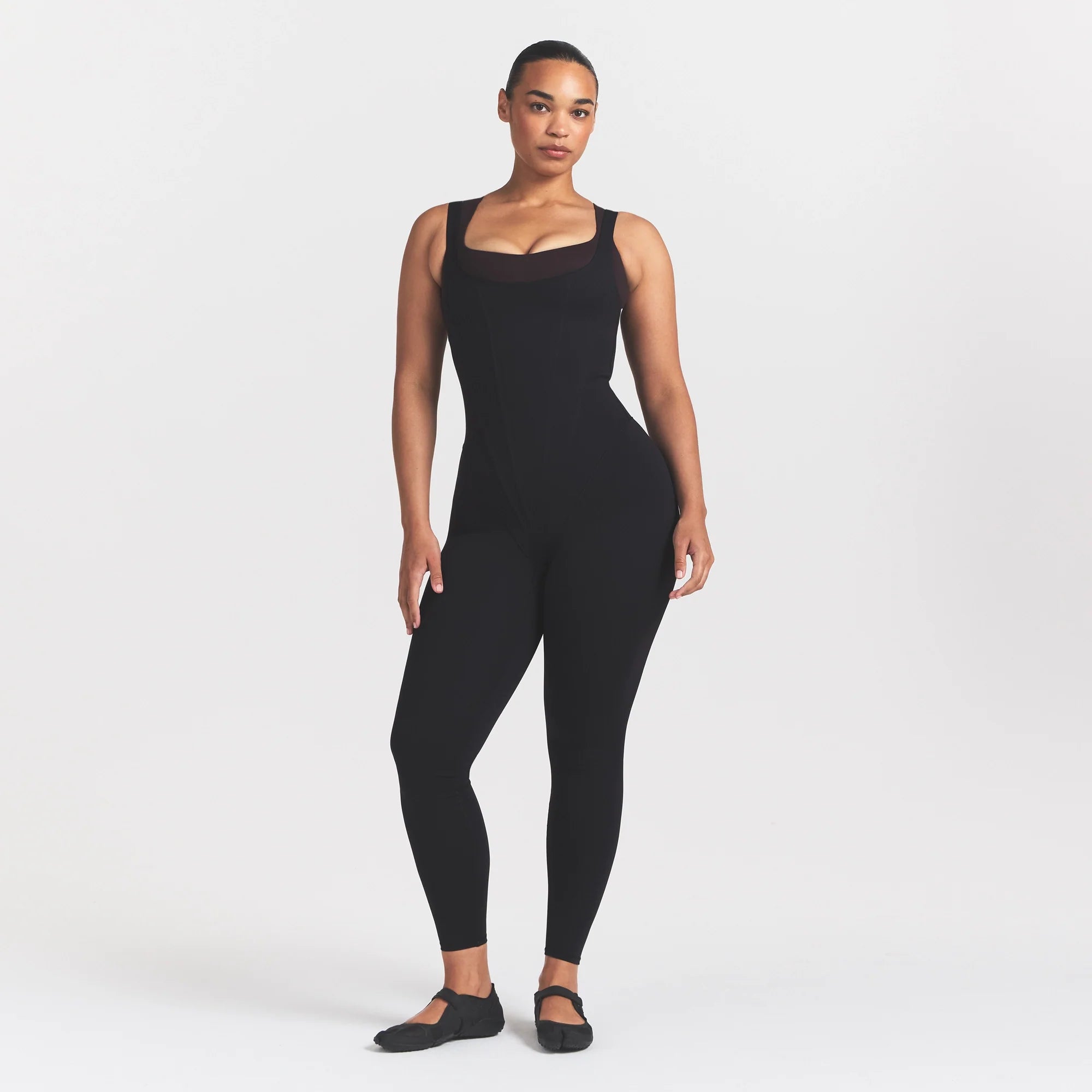 NikeSKIMS MATTE CORSET 29" ONE PIECE | OBSIDIAN