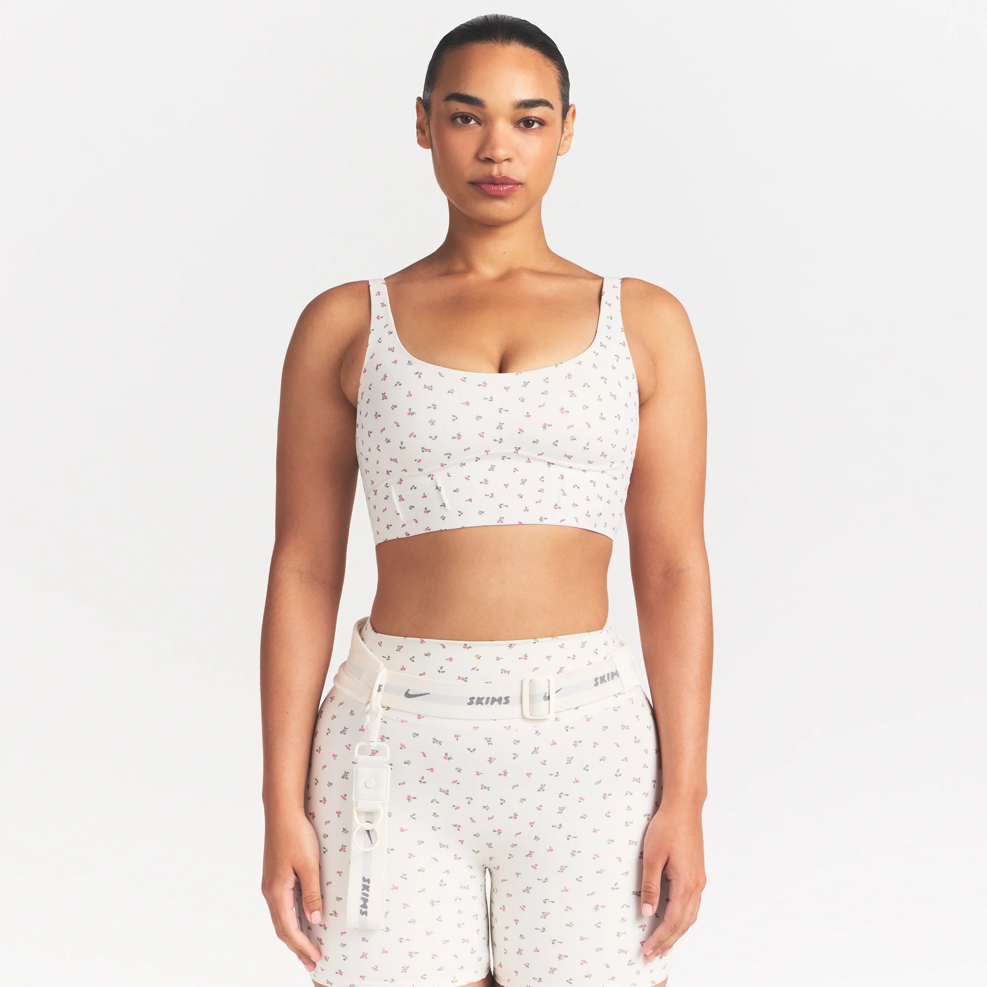 NikeSKIMS MATTE LONGLINE CORSET BRA | DITSY FLORAL PRINT