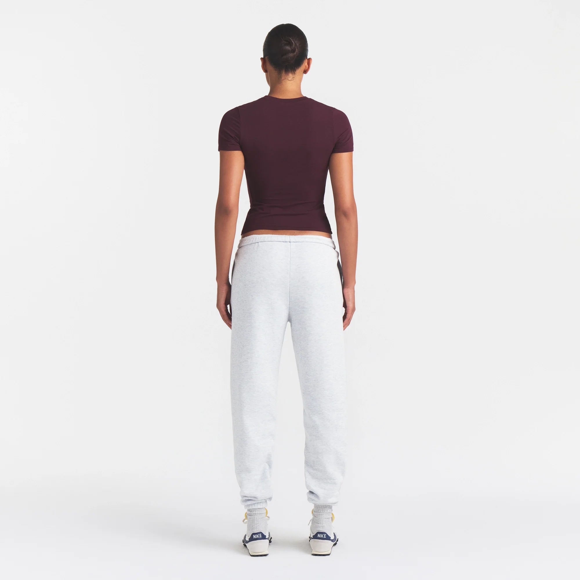 COTTON FLEECE CLASSIC JOGGER | LIGHT HEATHER GREY ARCHED SKIMS PLAID