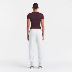 COTTON FLEECE CLASSIC JOGGER | LIGHT HEATHER GREY ARCHED SKIMS PLAID