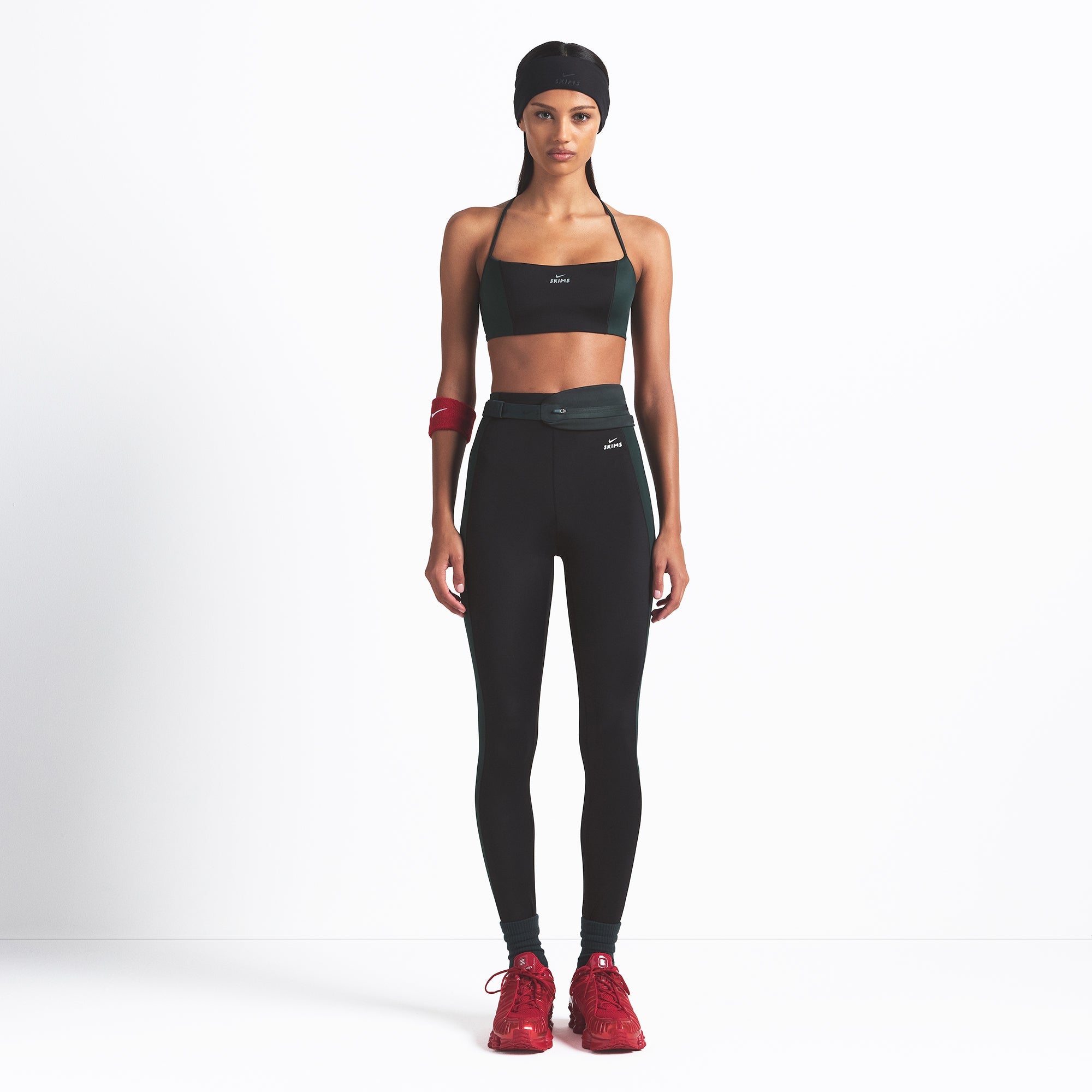 NikeSKIMS SHINE DRAWCORD STIRRUP 26" LEGGING | OBSIDIAN AND DARK TEAL