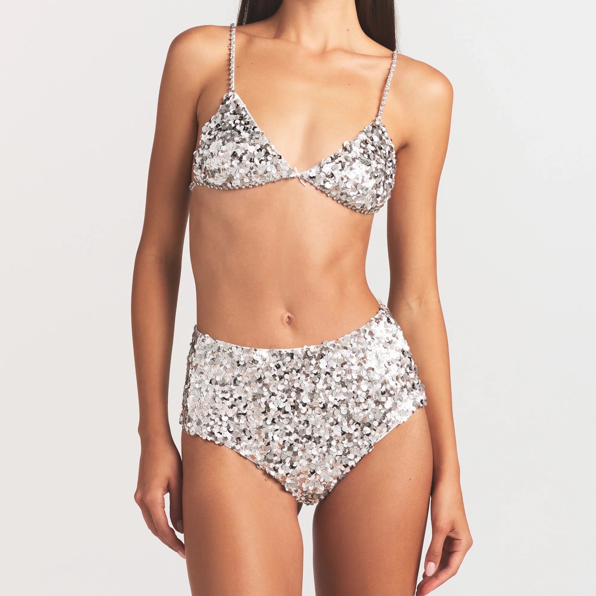 NOVELTY INTIMATES SEQUIN BRALETTE AND HIPSTER SET | SNOW