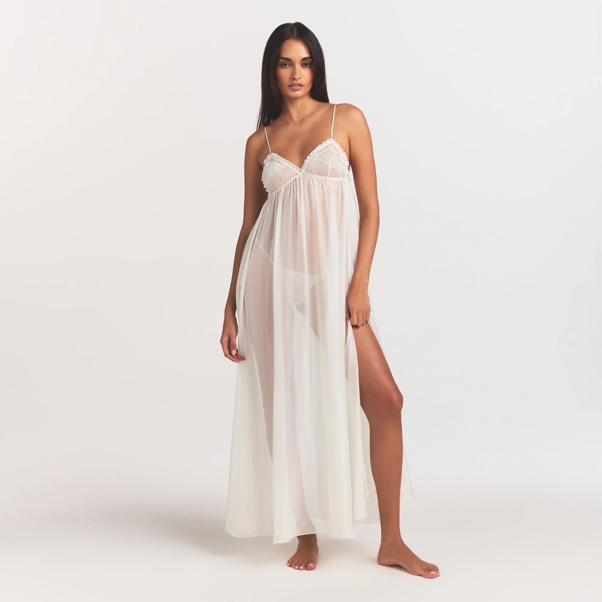 SKIMS ROMANCE LONG SLIP DRESS | IVORY