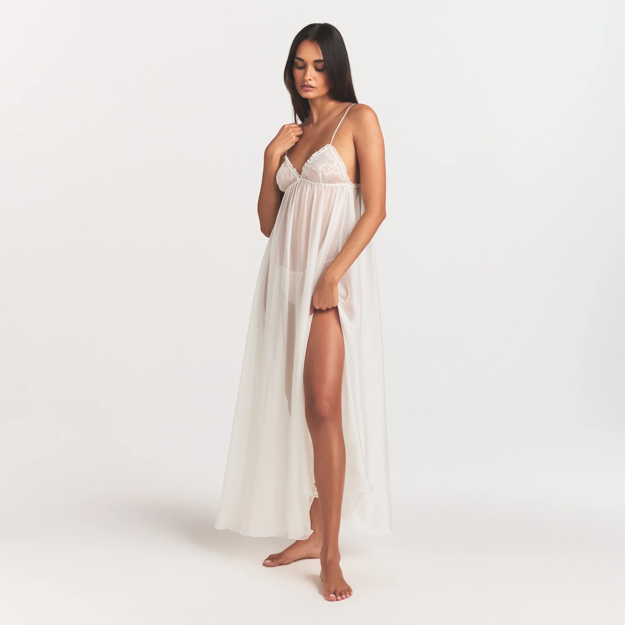 SKIMS ROMANCE LONG SLIP DRESS | IVORY