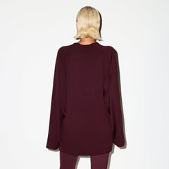 NikeSKIMS AIRY V-NECK OVERSIZED LONG SLEEVE TOP | CURRANT