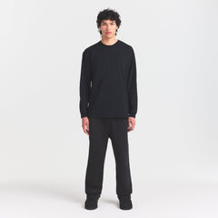 HEAVYWEIGHT COTTON MENS RELAXED LONG SLEEVE T-SHIRT | OBSIDIAN