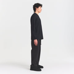 HEAVYWEIGHT COTTON MENS RELAXED LONG SLEEVE T-SHIRT | OBSIDIAN