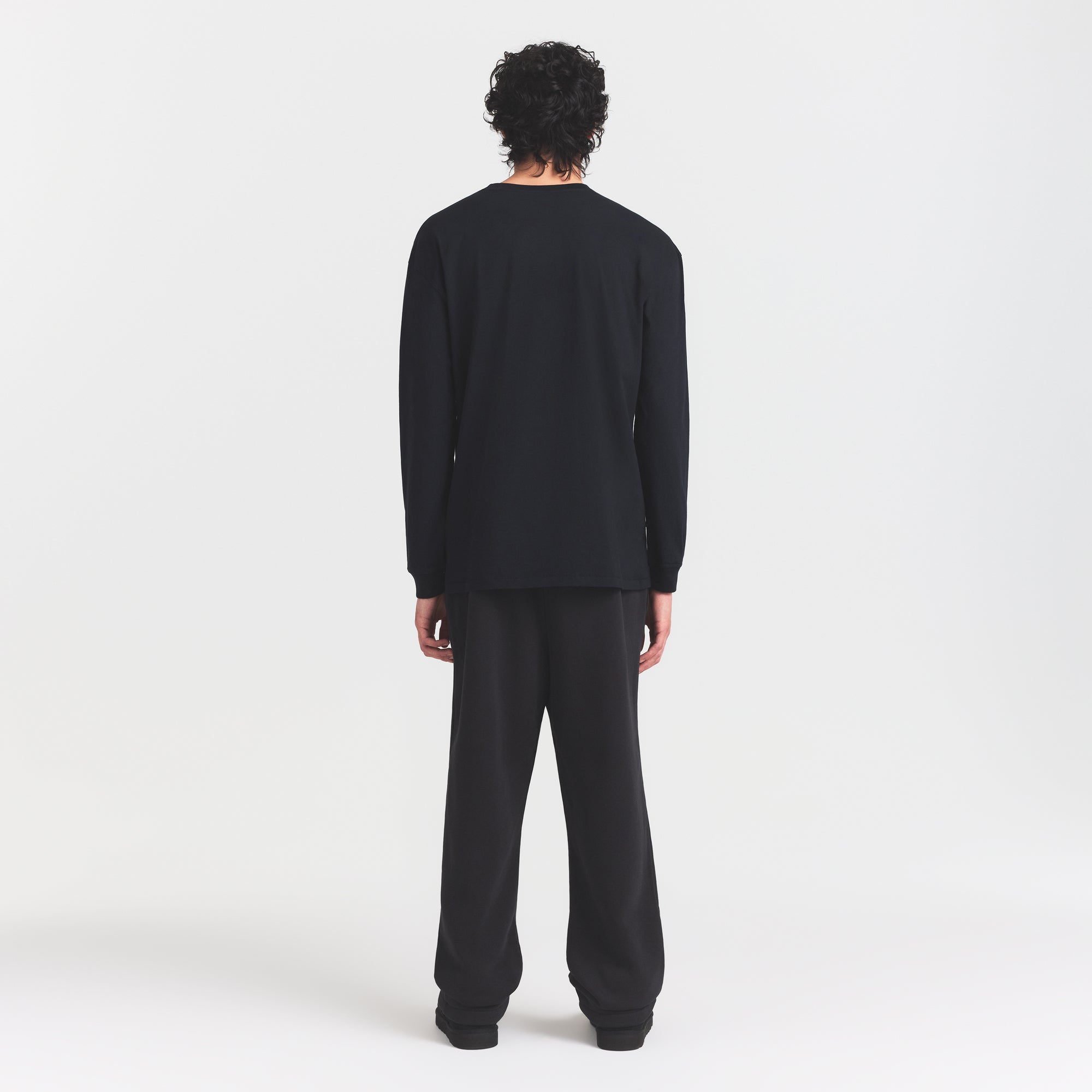 HEAVYWEIGHT COTTON MENS RELAXED LONG SLEEVE T-SHIRT | OBSIDIAN