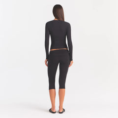 COTTON JERSEY SCOOP NECK LONG SLEEVE TOP | SOOT
