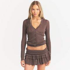 SHEER KNIT CARDIGAN | AMETHYST