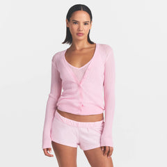 SHEER KNIT CARDIGAN | PEONY