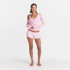 SHEER KNIT CARDIGAN | PEONY