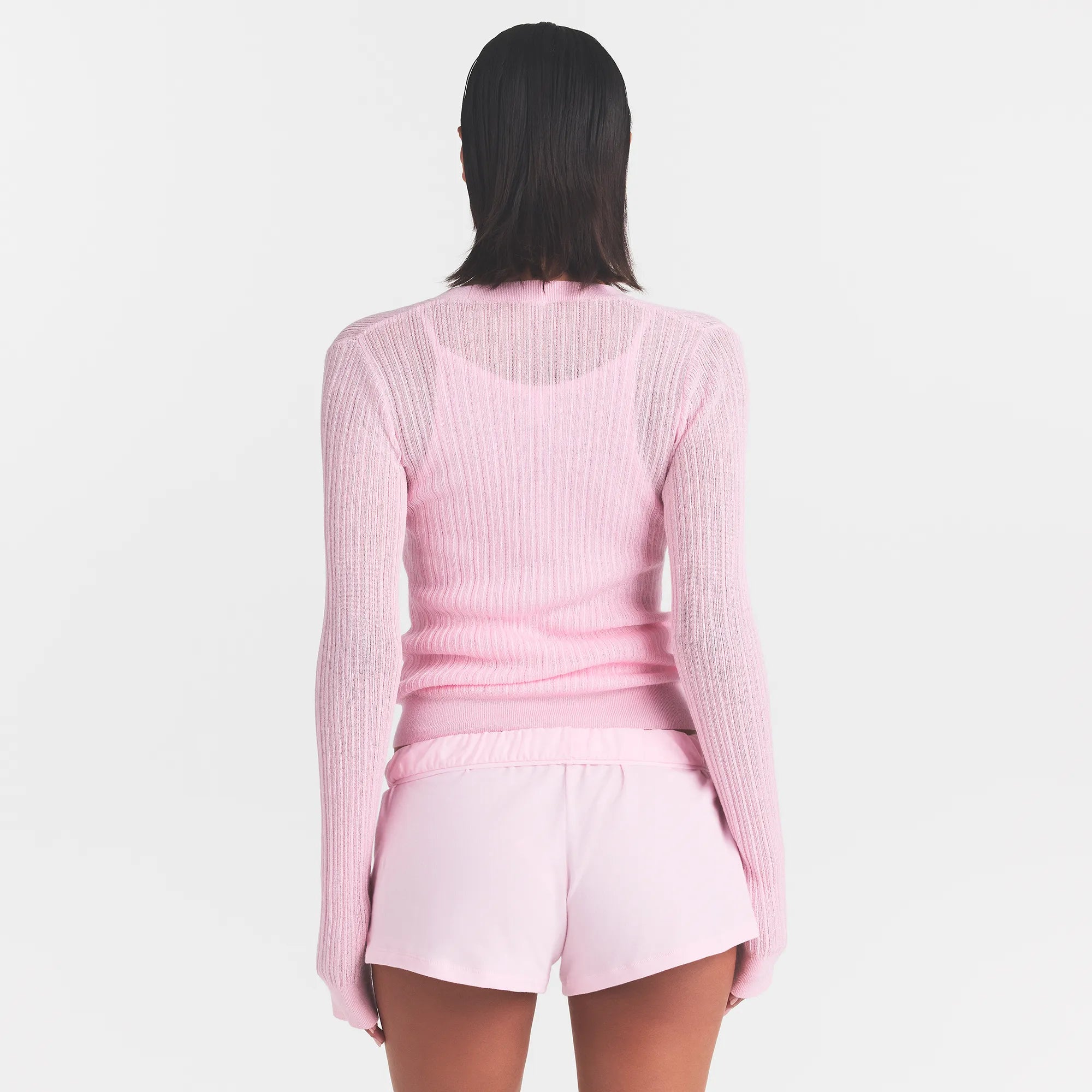 SHEER KNIT CARDIGAN | PEONY