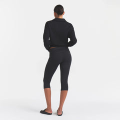 COTTON FLEECE POLO SWEATSHIRT | ONYX