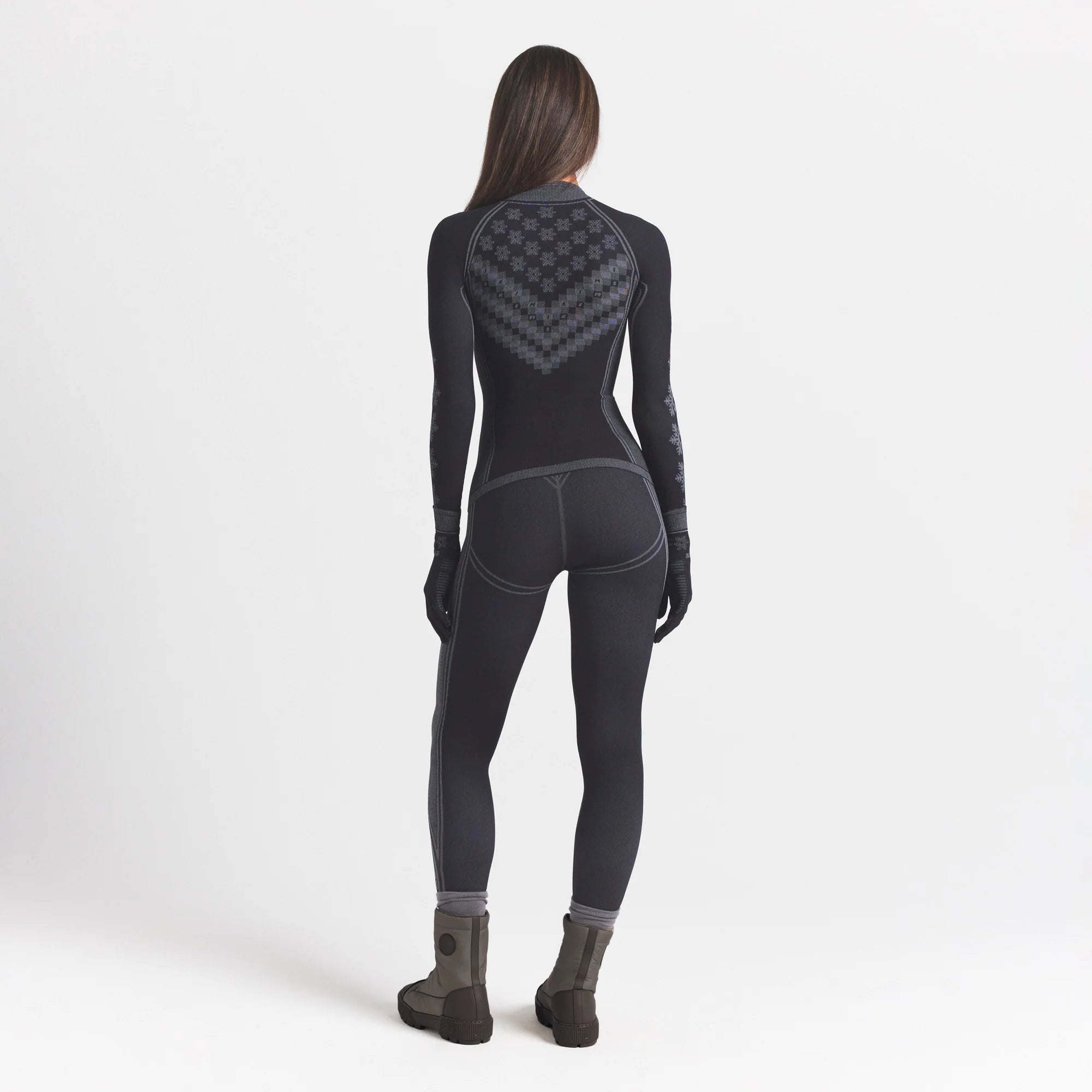 SKIMS FIRST LAYERS HALF ZIP LONG SLEEVE | OBSIDIAN WINTER FAIR ISLE