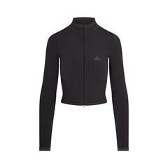 NikeSKIMS RIBBED SEAMLESS ZIP UP CROP JACKET | OBSIDIAN