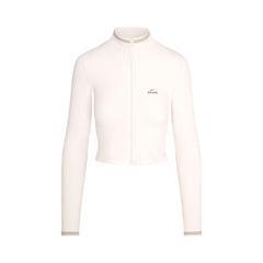 NikeSKIMS RIBBED SEAMLESS ZIP UP CROP JACKET | IVORY