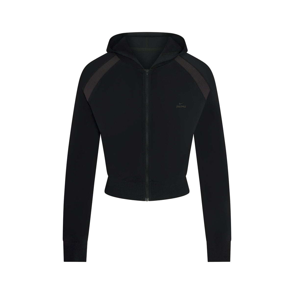 NikeSKIMS STRETCH KNIT SHRUNKEN ZIP HOODIE | OBSIDIAN