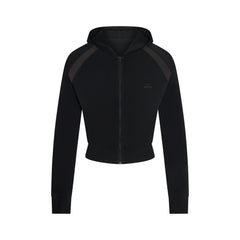 NikeSKIMS STRETCH KNIT SHRUNKEN ZIP HOODIE | OBSIDIAN