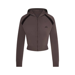 NikeSKIMS STRETCH KNIT SHRUNKEN ZIP HOODIE | RESIN