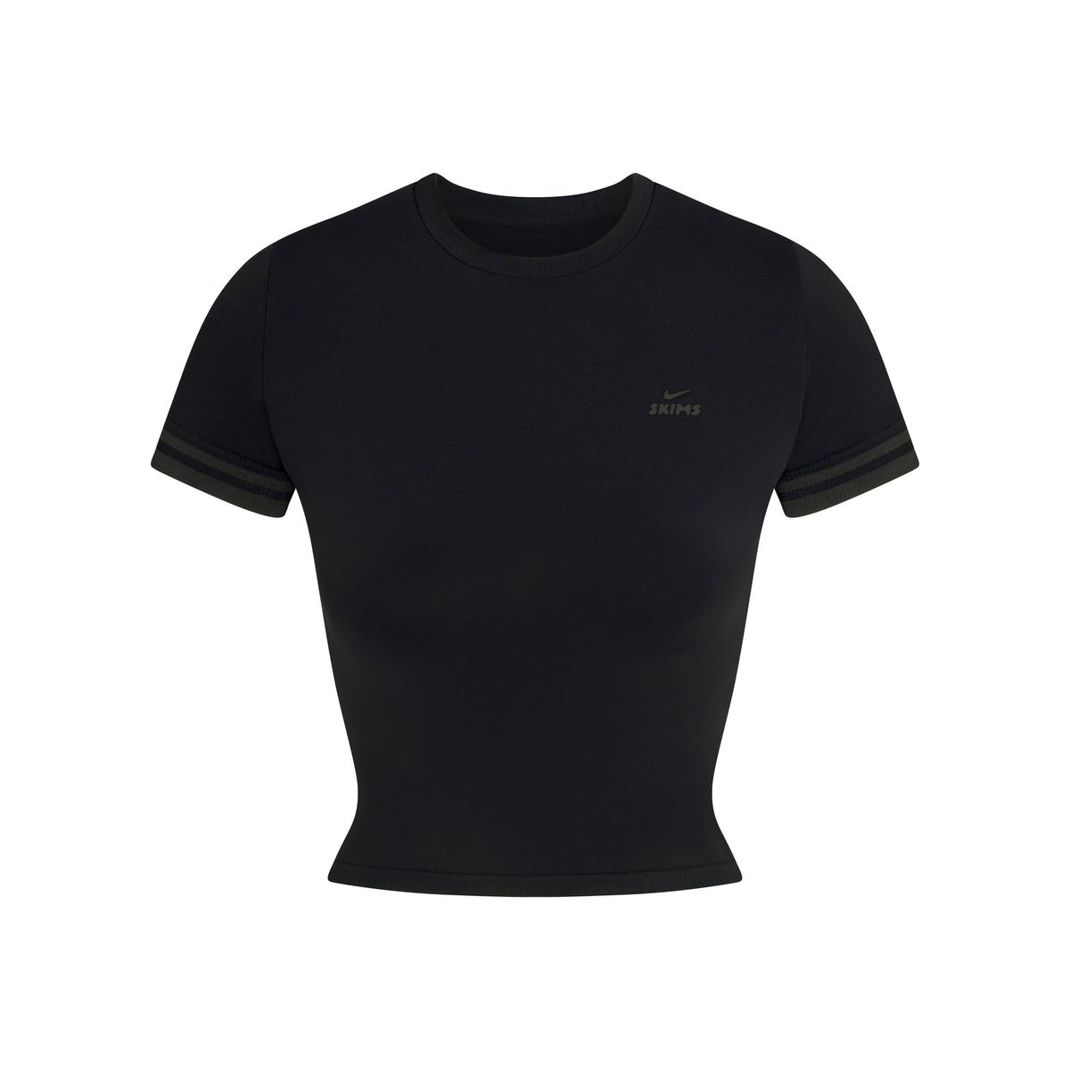 NikeSKIMS STRETCH KNIT CROPPED T-SHIRT | OBSIDIAN