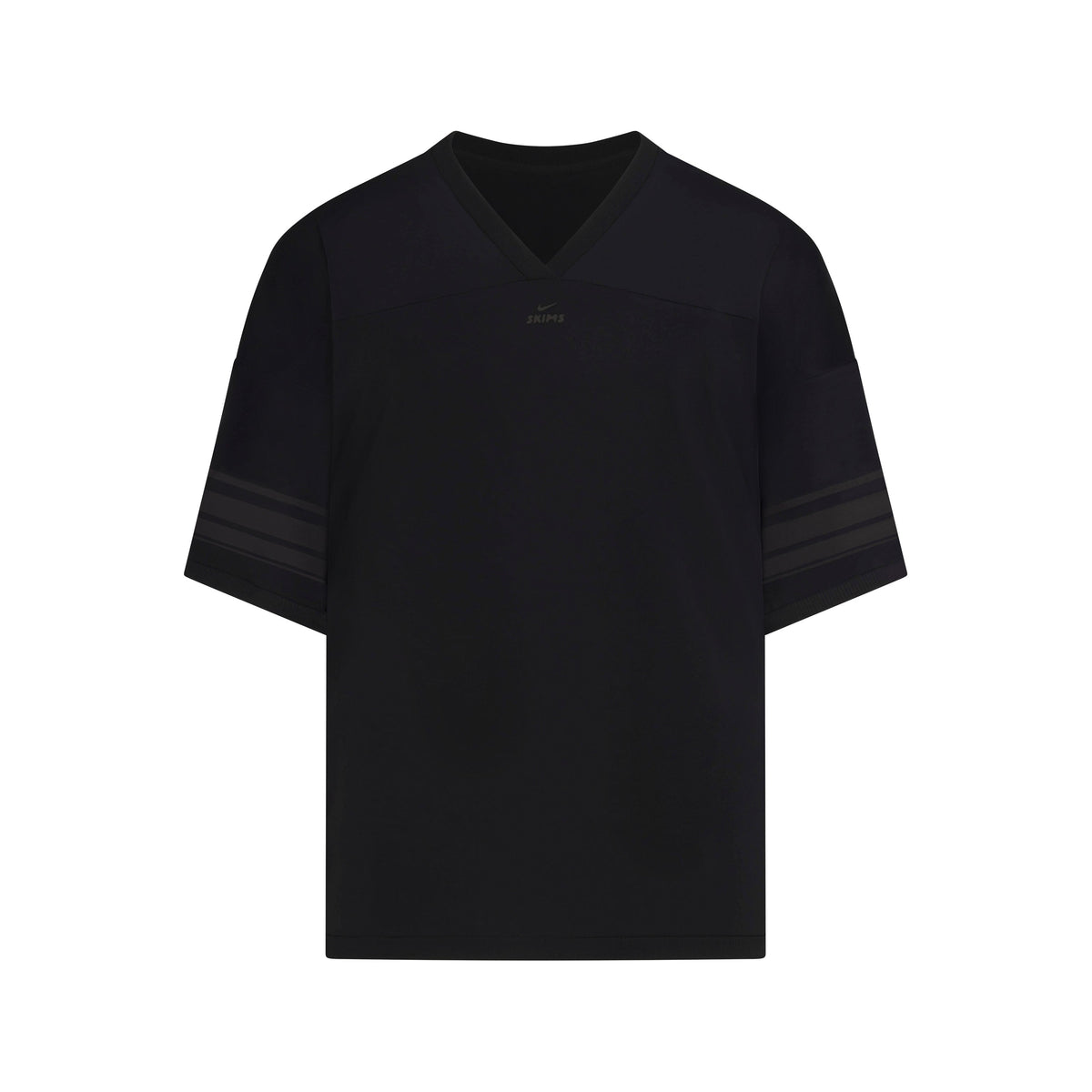 NikeSKIMS STRETCH KNIT OVERSIZED V-NECK TOP | OBSIDIAN