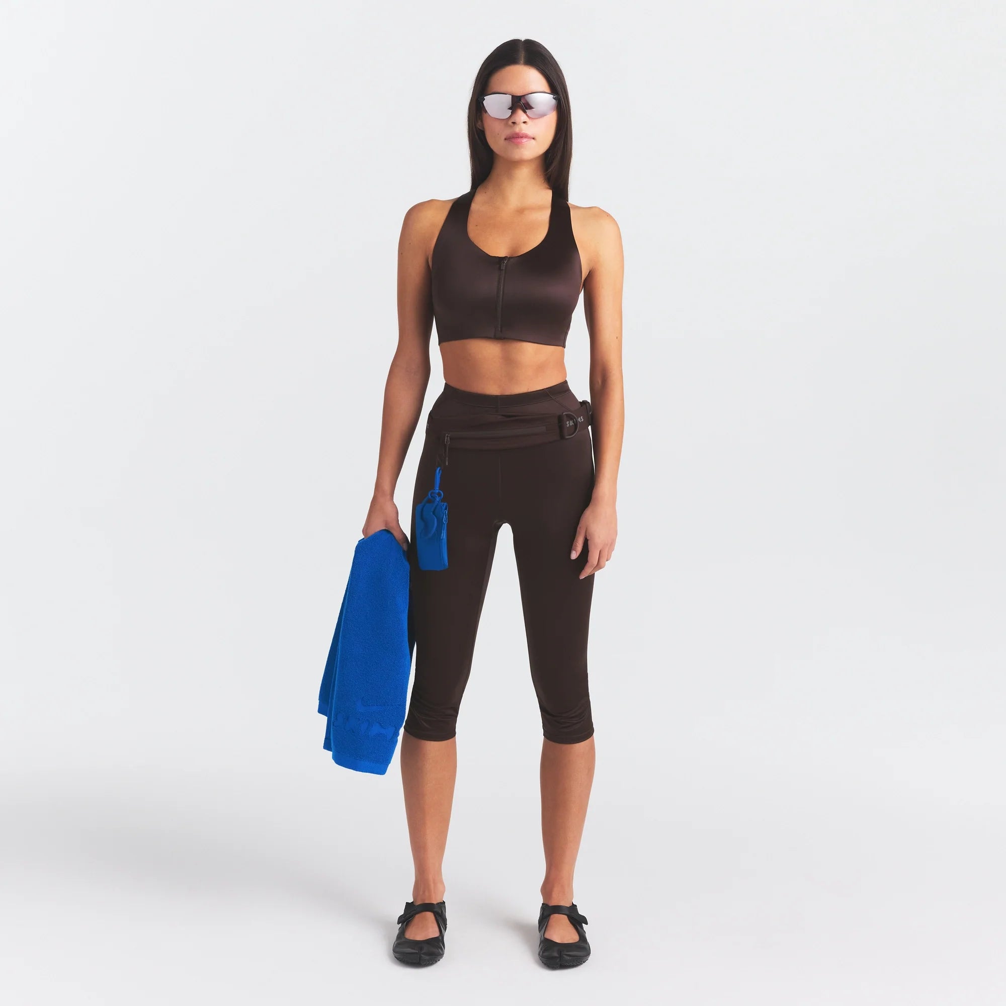 NikeSKIMS SATIN SHINE RACERBACK ZIP FRONT BRA | PHOENIX