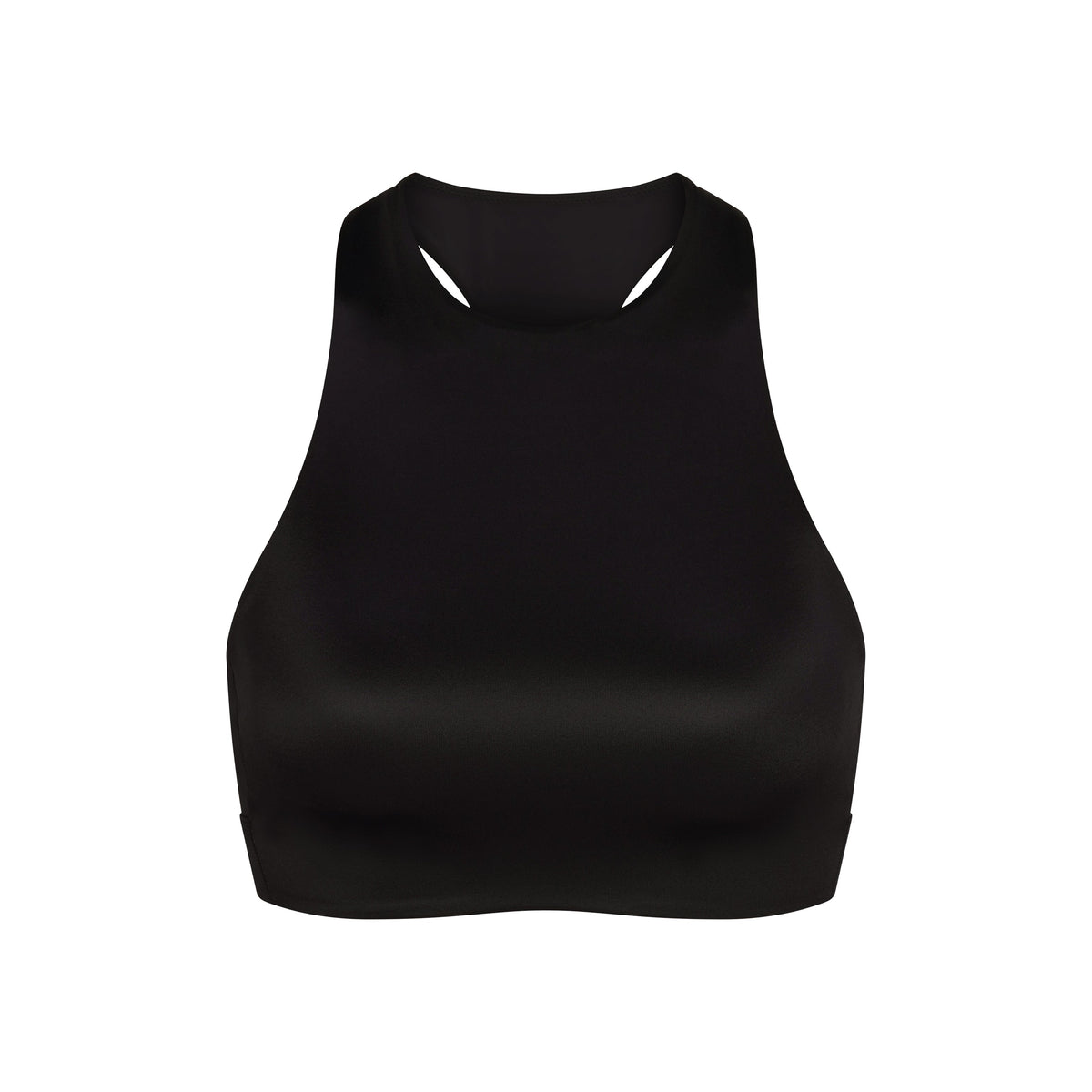 NikeSKIMS SATIN SHINE HIGH NECK BRA | OBSIDIAN