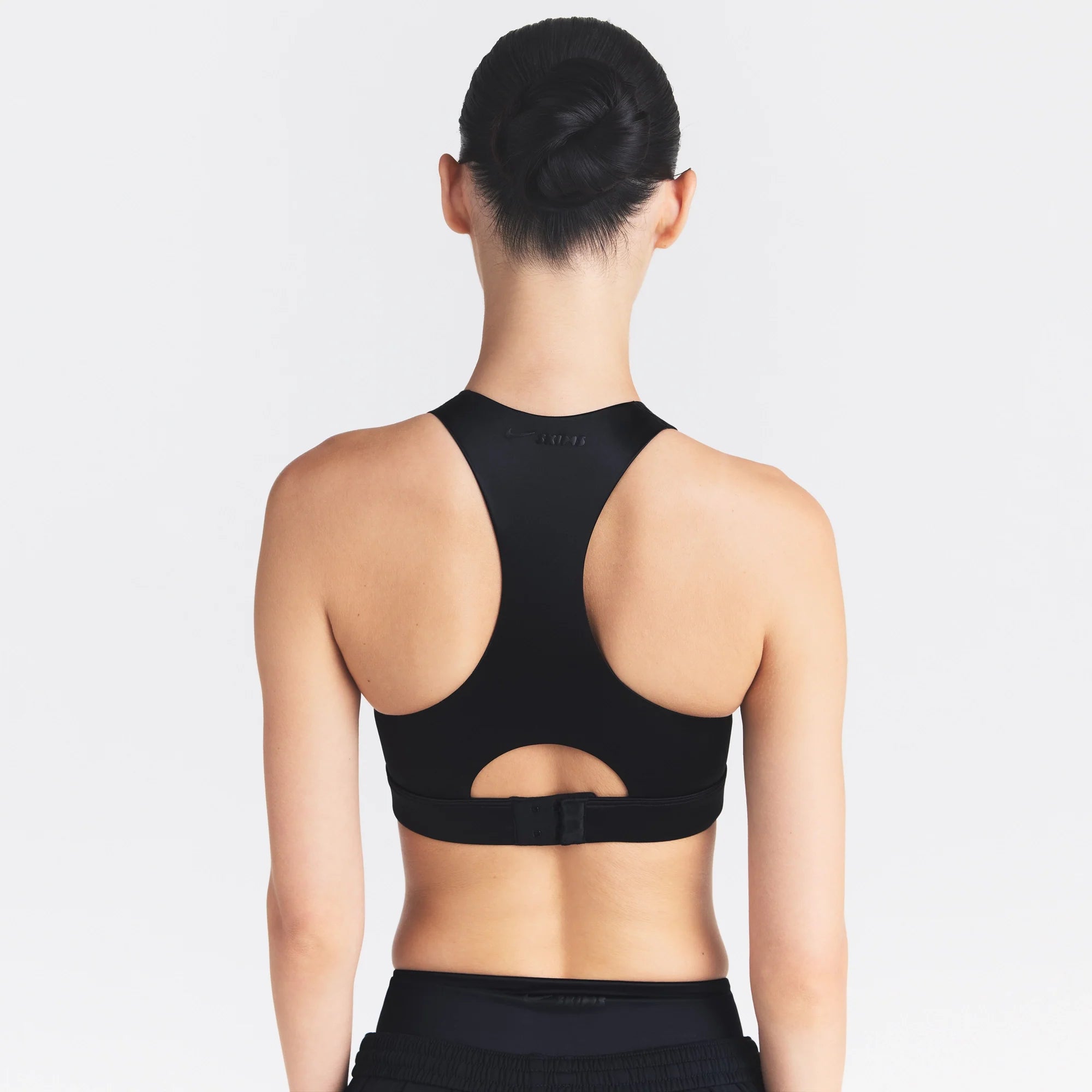 NikeSKIMS SATIN SHINE HIGH NECK BRA | OBSIDIAN