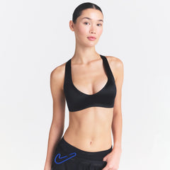 NikeSKIMS SATIN SHINE PLUNGE T-BACK BRA | OBSIDIAN