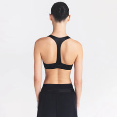 NikeSKIMS SATIN SHINE PLUNGE T-BACK BRA | OBSIDIAN