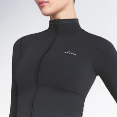 NikeSKIMS RIBBED SEAMLESS ZIP UP CROP JACKET | OBSIDIAN
