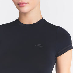 NikeSKIMS STRETCH KNIT CROPPED T-SHIRT | OBSIDIAN