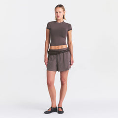 NikeSKIMS STRETCH KNIT CROPPED T-SHIRT | RESIN