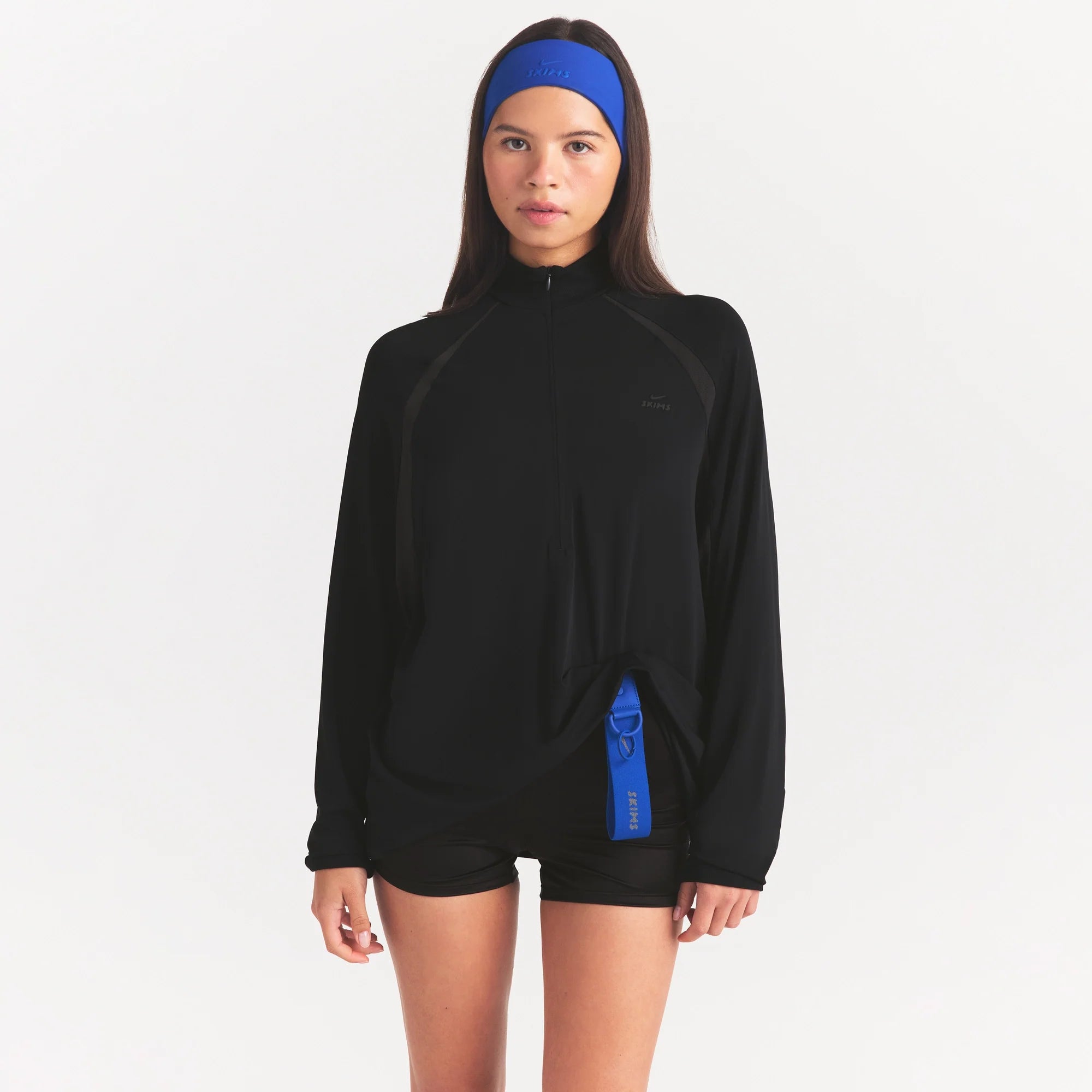 NikeSKIMS STRETCH KNIT LONG SLEEVE HALF ZIP | OBSIDIAN