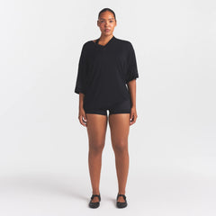 NikeSKIMS STRETCH KNIT OVERSIZED V-NECK TOP | OBSIDIAN