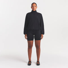 NikeSKIMS STRETCH NYLON OVERSIZED TRACK JACKET | OBSIDIAN