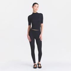 NikeSKIMS WEIGHTLESS LAYERS MOCK NECK SHORT SLEEVE T-SHIRT | OBSIDIAN