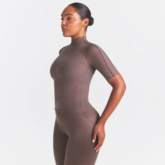 NikeSKIMS WEIGHTLESS LAYERS MOCK NECK SHORT SLEEVE T-SHIRT | RESIN
