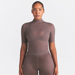 NikeSKIMS WEIGHTLESS LAYERS MOCK NECK SHORT SLEEVE T-SHIRT | RESIN