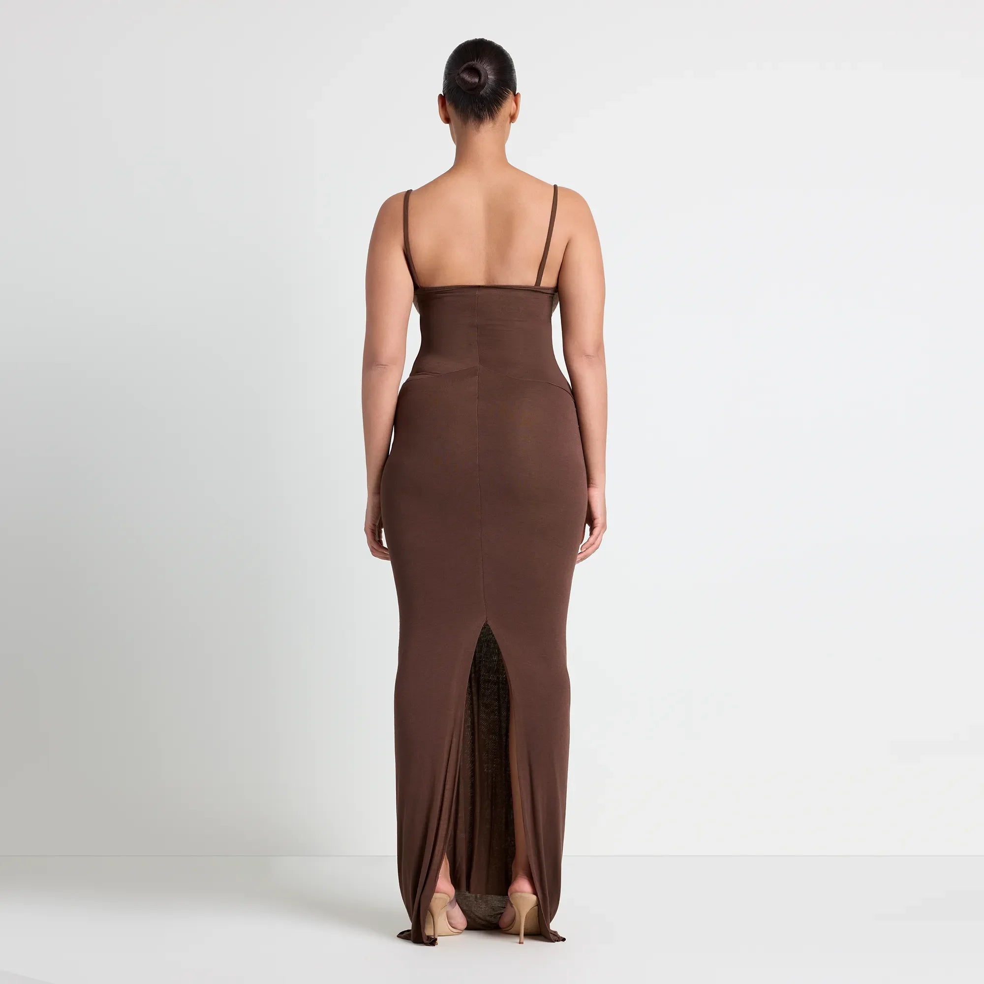 VETTESE X SKIMS SHEER MODAL LONG DRESS  | COCOA